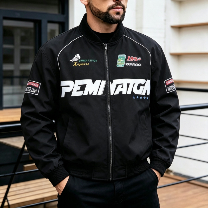 Varsity Jacket Letterman - جاكيت رجالي جديد بتصميم فارسيتي مع