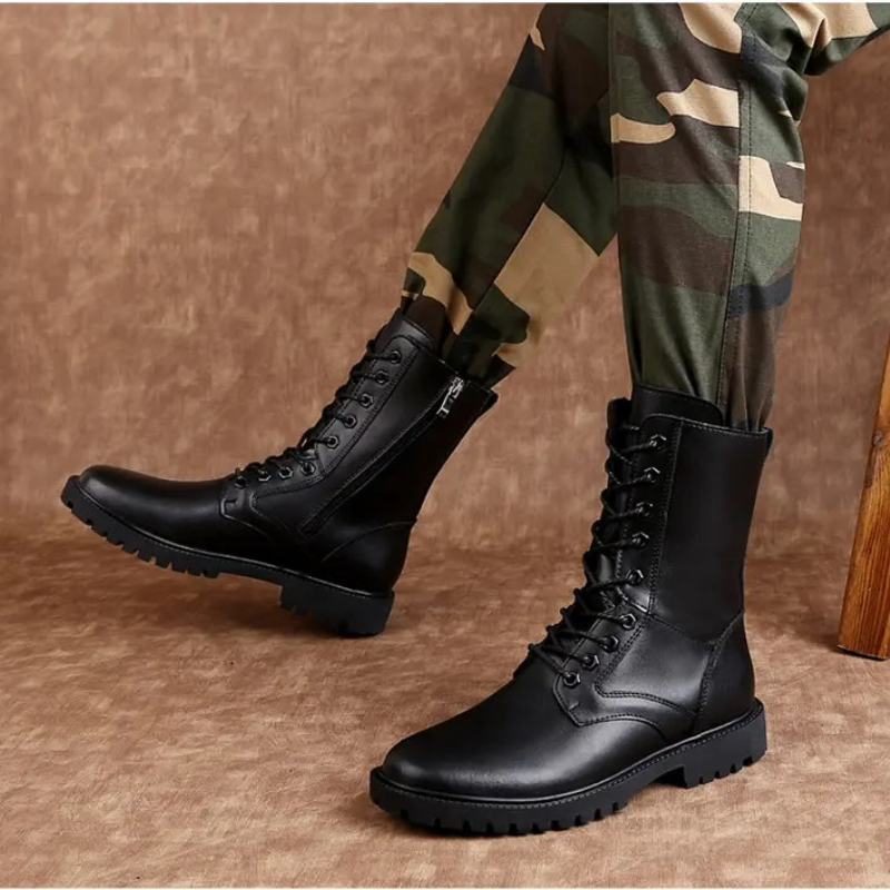 Mens Fashion Combat Boots - أحذية قتالية رجالية من الجلد تصل