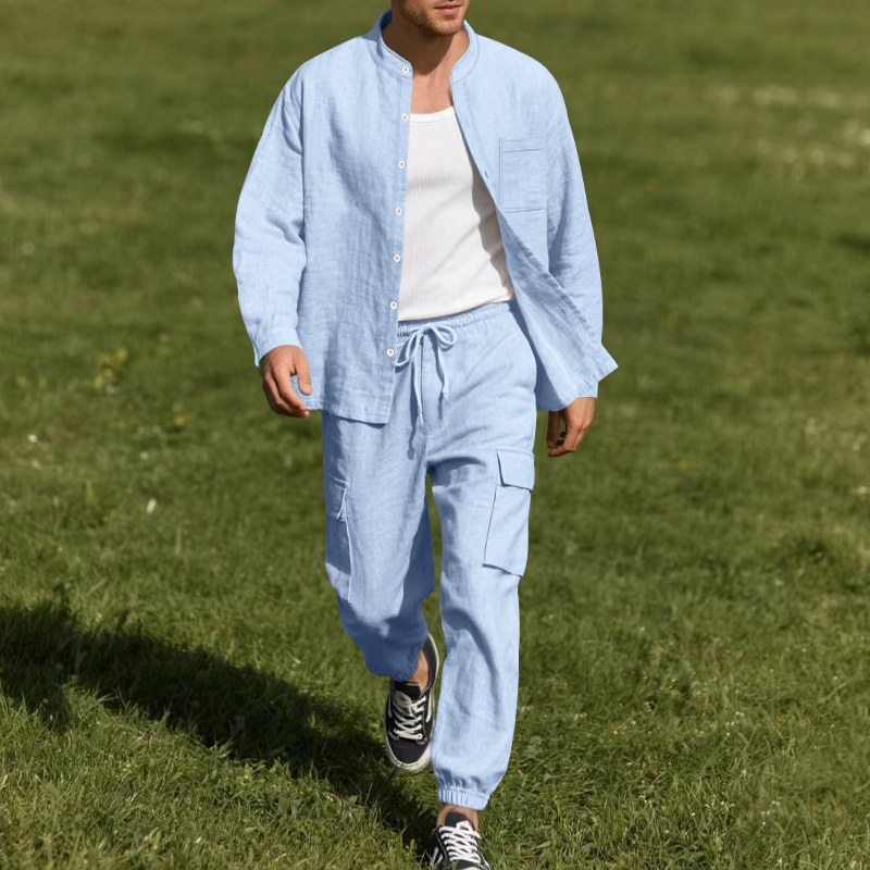 Linen Shirt Summer - طقم رجالي من قطعتين من الكتان