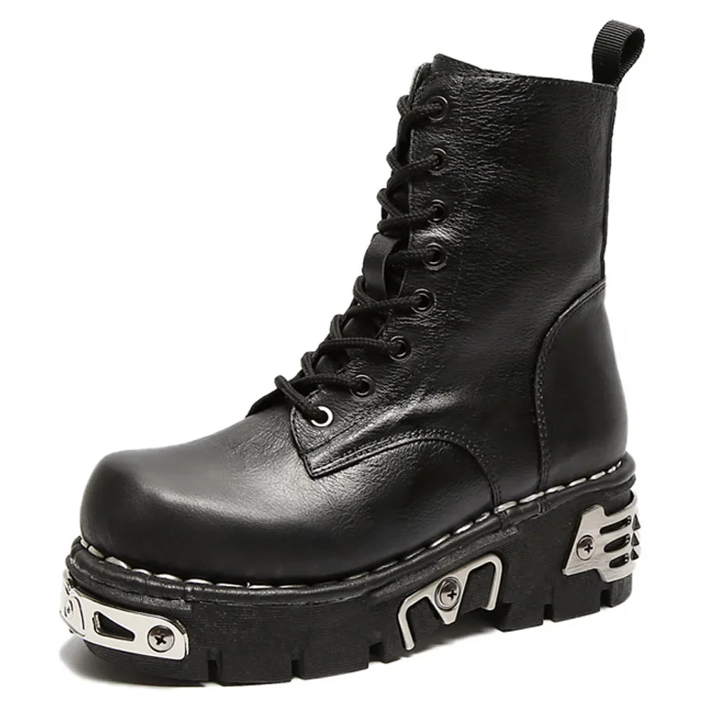 Mens Fashion Combat Boots - أحذية رجالية جديدة من الجلد الطبيعي