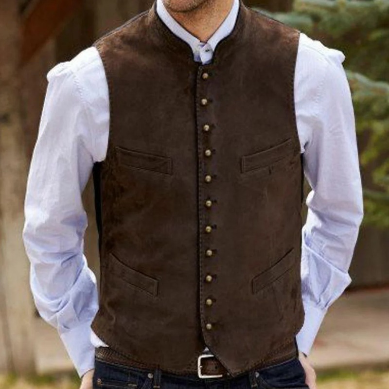 Formal Waistcoat Vest - صدرية رجالية من القطيفة المخملية بلون