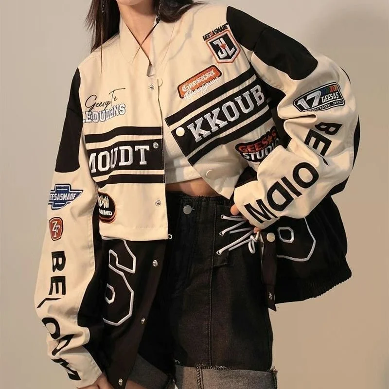 Varsity Jacket Letterman - جاكيت نسائي كبير الحجم ، معطف