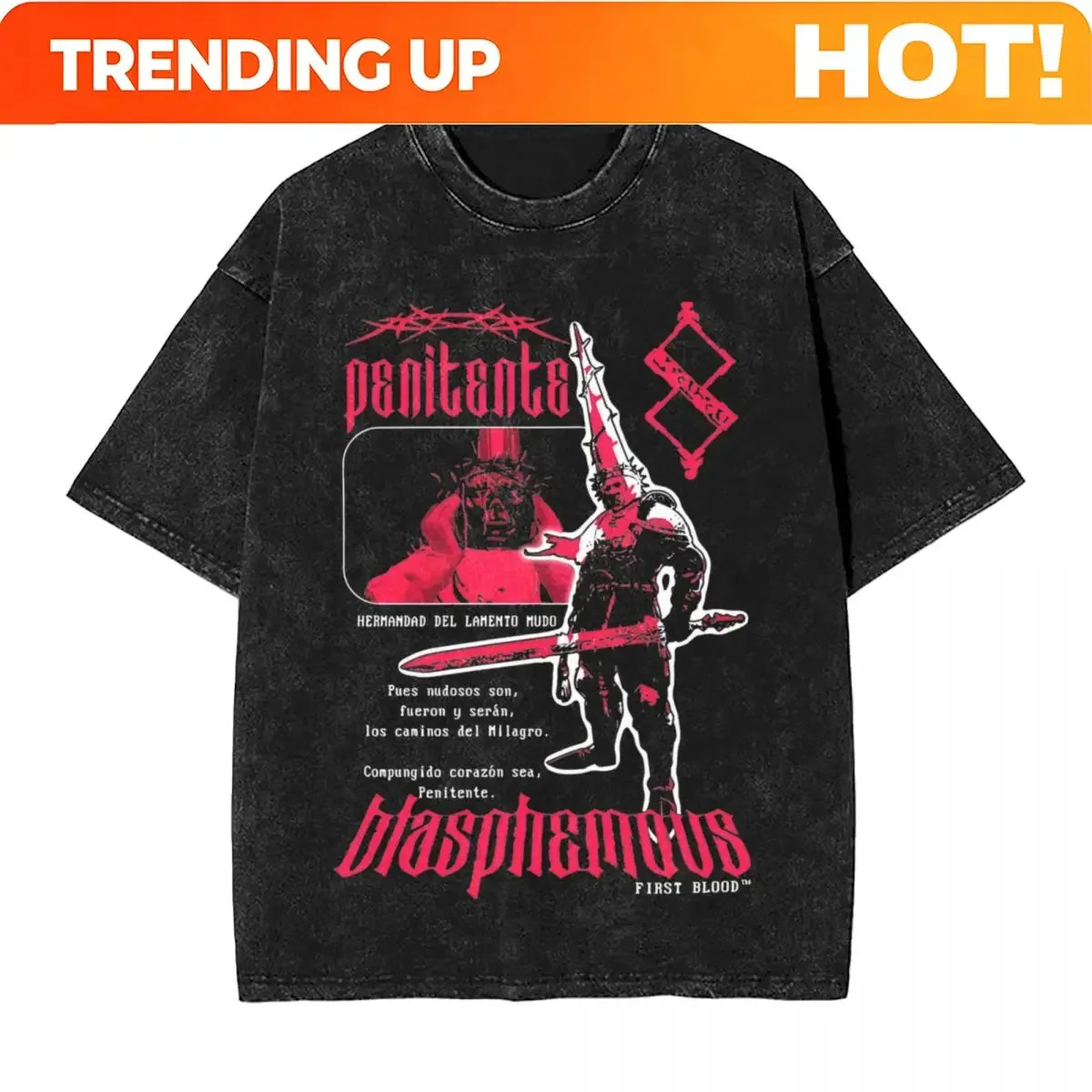 Men'S Fashion Oversized T Shirt - تي شيرت مخصص بحجم كبير مغسول