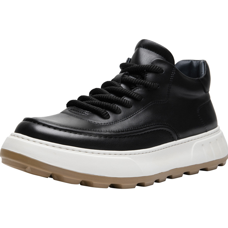 Mens Fashion Combat Boots - أحذية رجالية قتالية من الجلد الطبيعي،