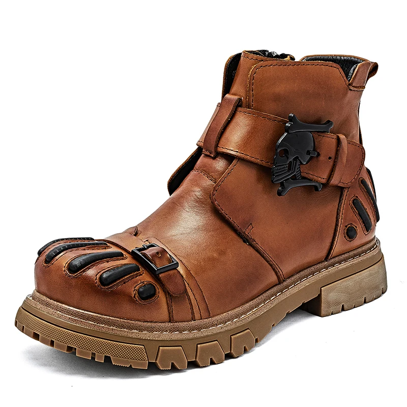 Mens Fashion Combat Boots - أحذية رجالية جديدة وعصرية من الجلد