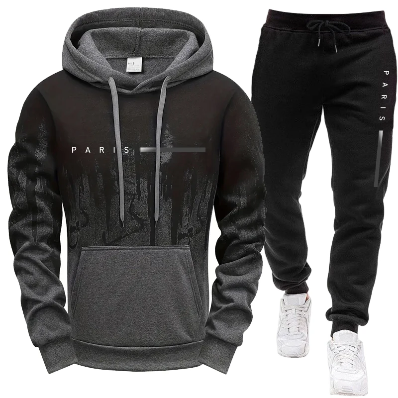 Men'S Fashion Outfits - طقم رجالي/هودي/بنطلون باريس جديد، بدلة رياضية
