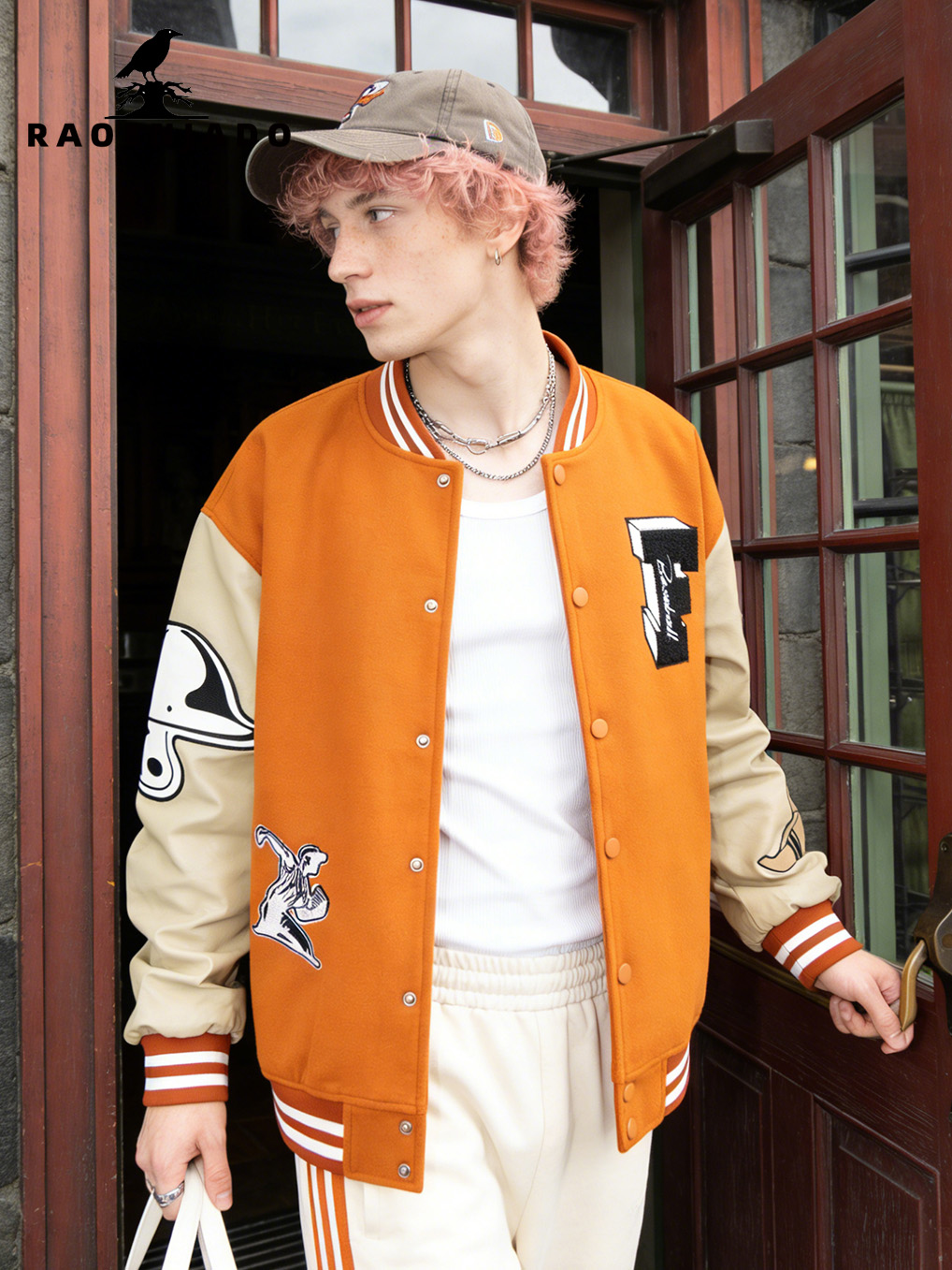 Varsity Jacket Letterman - جاكيت رجالي على طراز الجامعة، زي