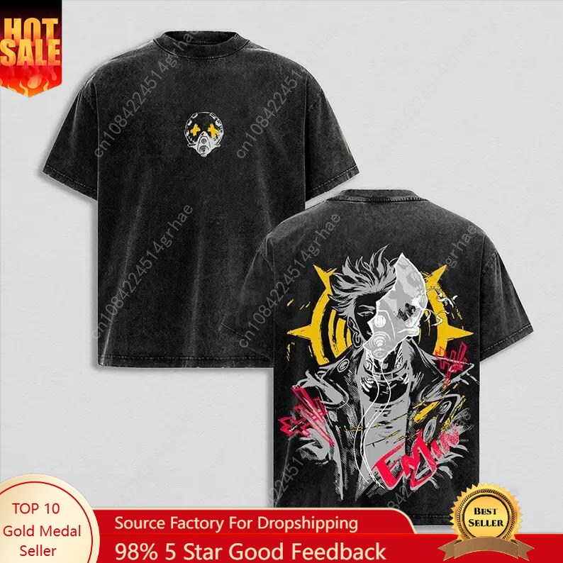 Men'S Fashion Oversized T Shirt - تي شيرت غاتشياكوتا بتصميم أنيمي عتيق