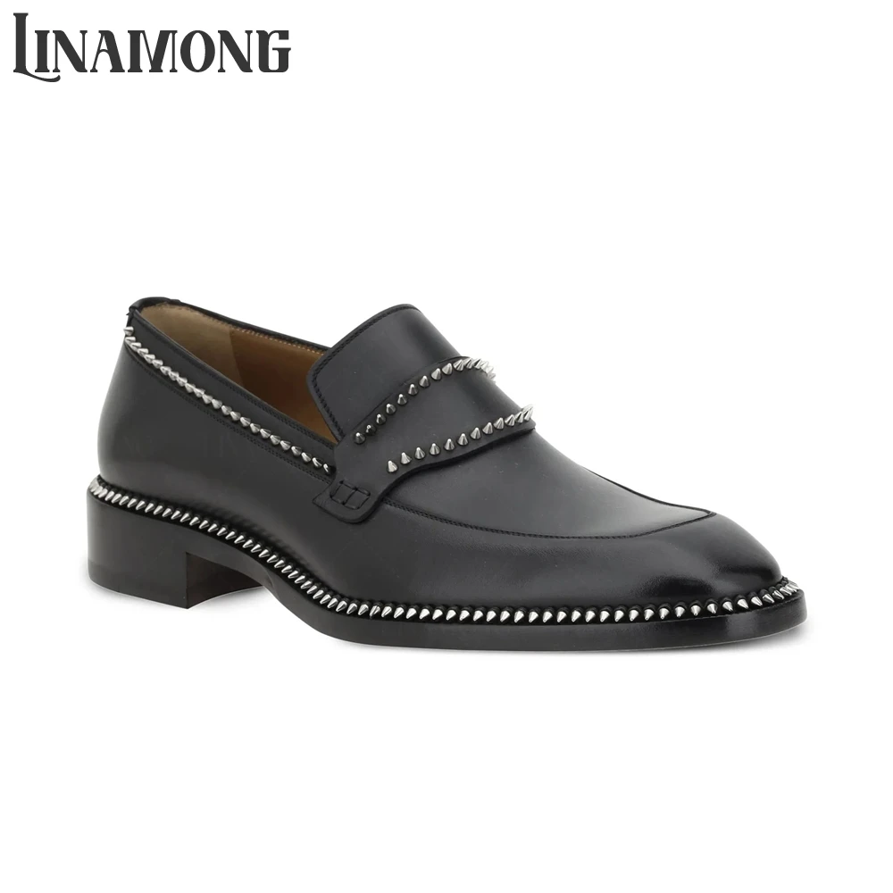 Suede Loafers Men - أحذية لوفر سوداء مدببة من الأمام