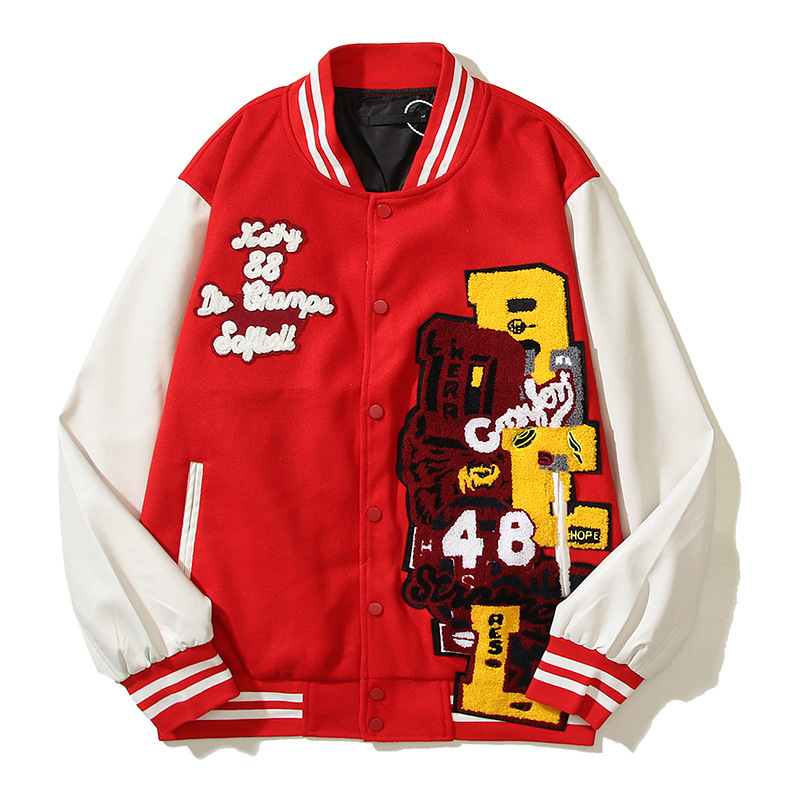 Varsity Jacket Letterman - جاكيت رجالي للخريف والشتاء من الصوف