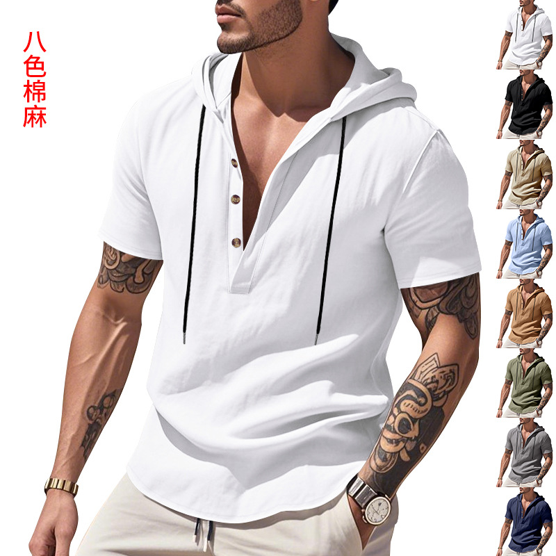 Linen Shirt Summer - 2025 صيف جديد قميص رجالي فضفاض