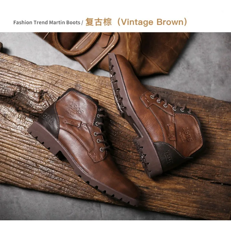 جلد الرجال حذاء من الجلد حجم ك - مراجعة Mens Fashion Combat Boots وسعره