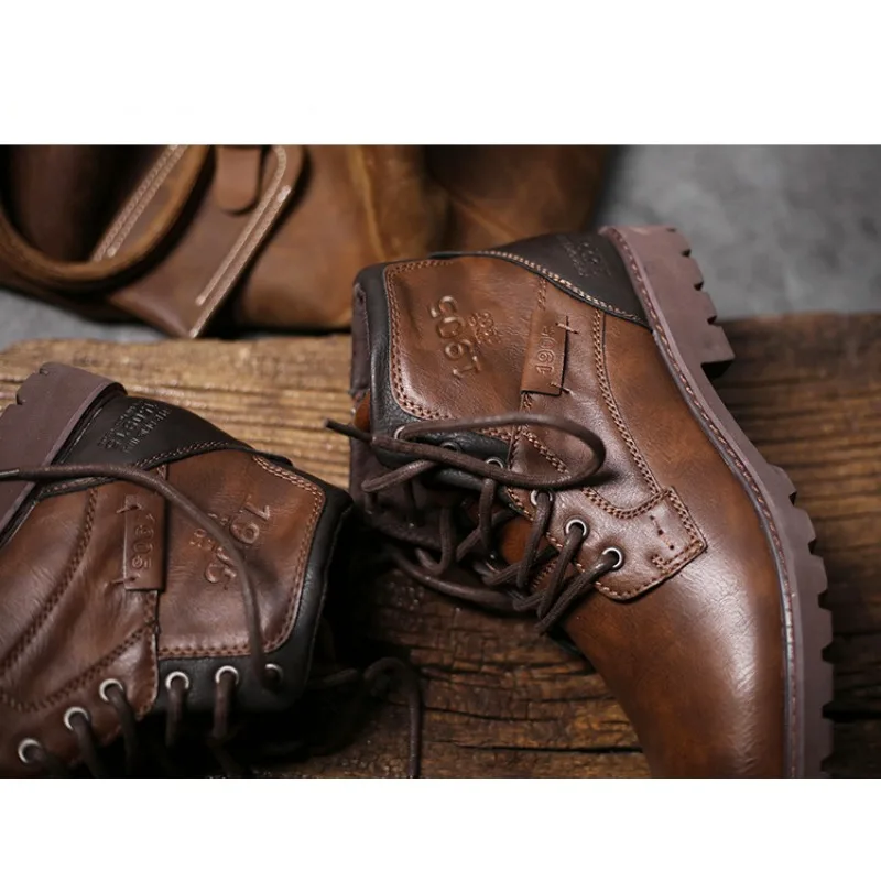 جلد الرجال حذاء من الجلد حجم ك - مراجعة Mens Fashion Combat Boots وسعره