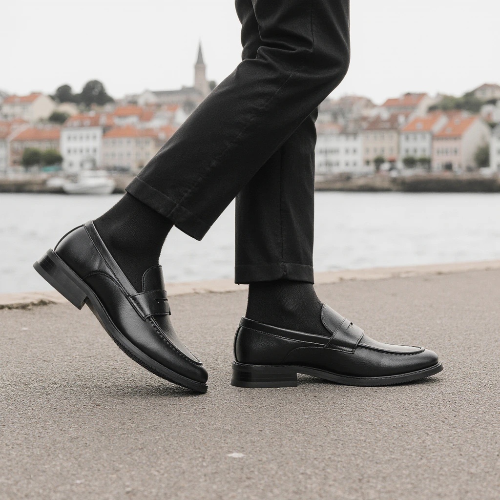 أحذية رجالية سوداء كلاسيكية بد - مراجعة Suede Loafers Men وسعره