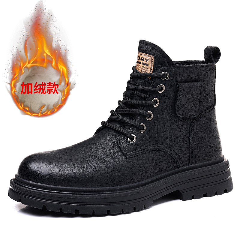 أحذية رجالية جلدية بنية عتيقة  - مراجعة Mens Fashion Combat Boots وسعره