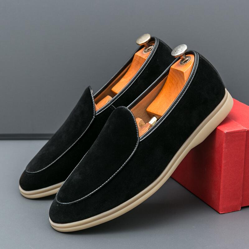 أزياء الرجال الفاخرة العلامة ا - مراجعة Suede Loafers Men وسعره