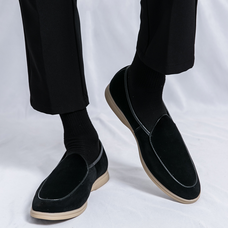 أزياء الرجال الفاخرة العلامة ا - مراجعة Suede Loafers Men وسعره