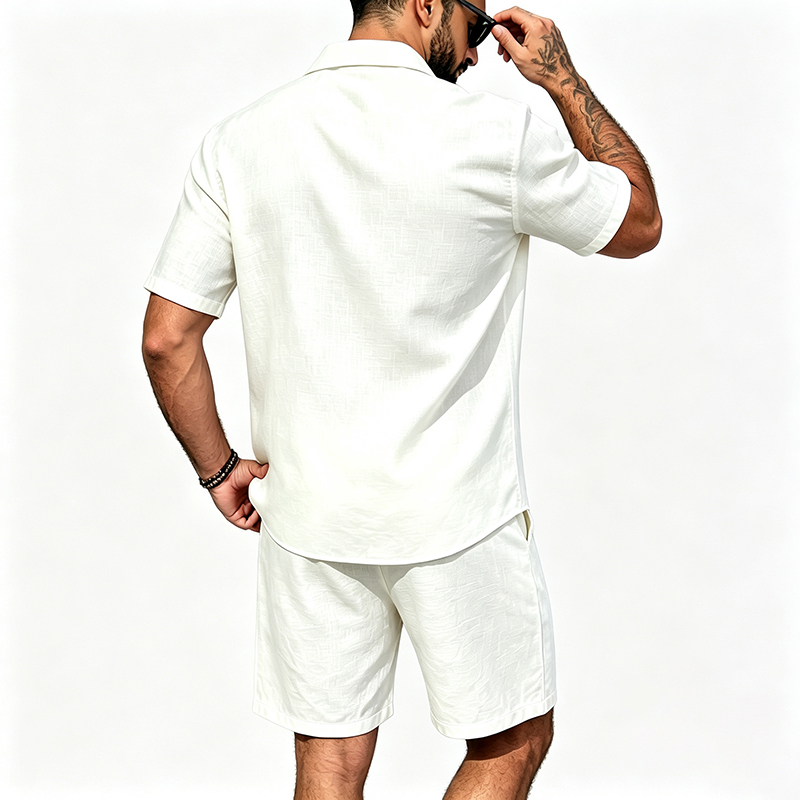 طقم رجالي من قطعتين من الكتان، - مراجعة Linen Shirt Summer وسعره