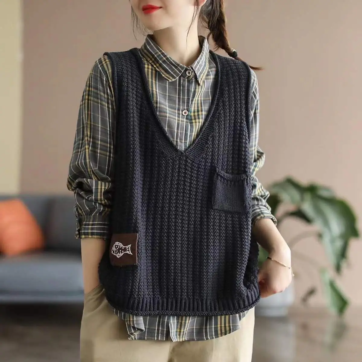 عرض خاص: سترة نسائية محبوكة قص - مراجعة Formal Waistcoat Vest وسعره