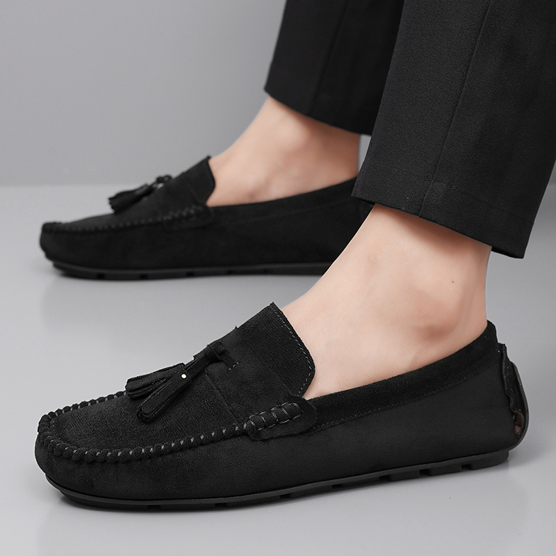 أحذية رجالية كلاسيكية مزودة بش - مراجعة Suede Loafers Men وسعره