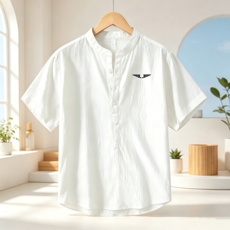 قميص رجالي قصير الأكمام من الق - مراجعة Linen Shirt Summer وسعره