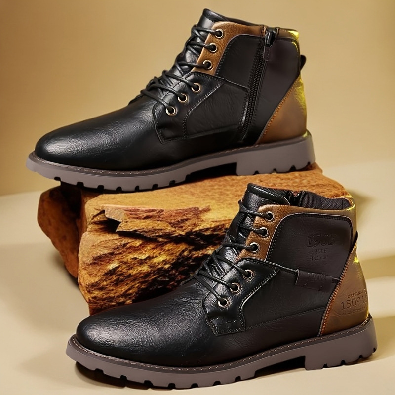 أحذية جلدية رجالية للكاحل مقاس - مراجعة Mens Fashion Combat Boots وسعره