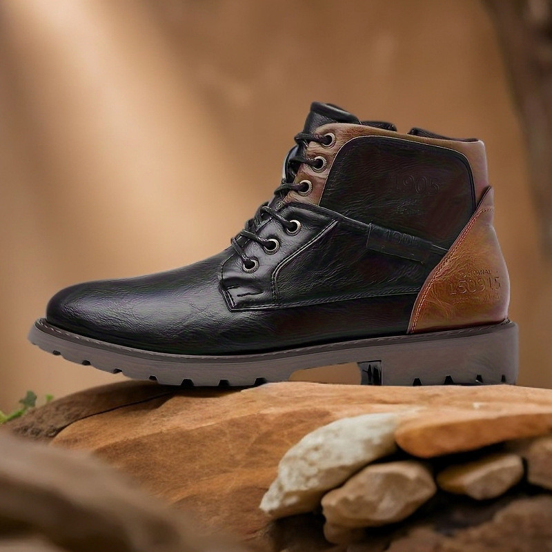 أحذية جلدية رجالية للكاحل مقاس - مراجعة Mens Fashion Combat Boots وسعره