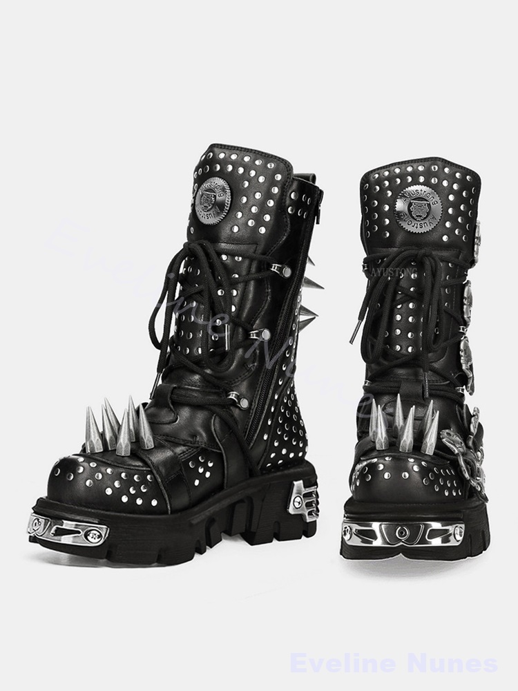 أحذية هالوين القوطية للرجال بط - مراجعة Mens Fashion Combat Boots وسعره