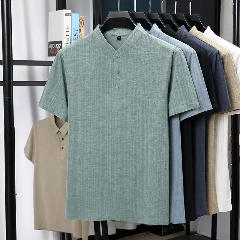 قمصان رجالية بياقة ماندارين وأ - مراجعة Linen Shirt Summer وسعره