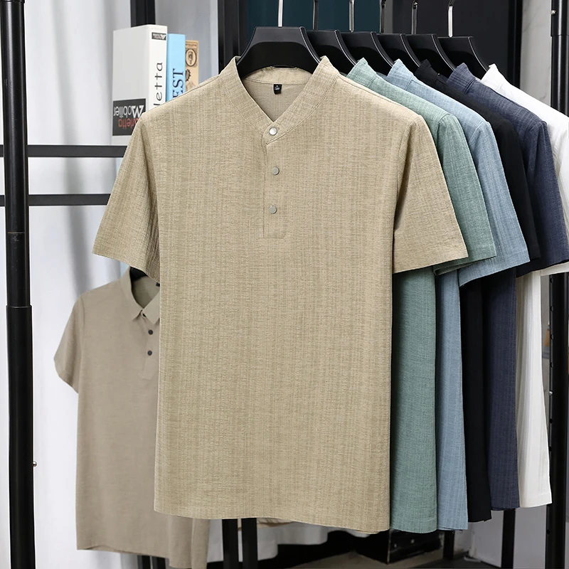 قمصان رجالية بياقة ماندارين وأ - مراجعة Linen Shirt Summer وسعره