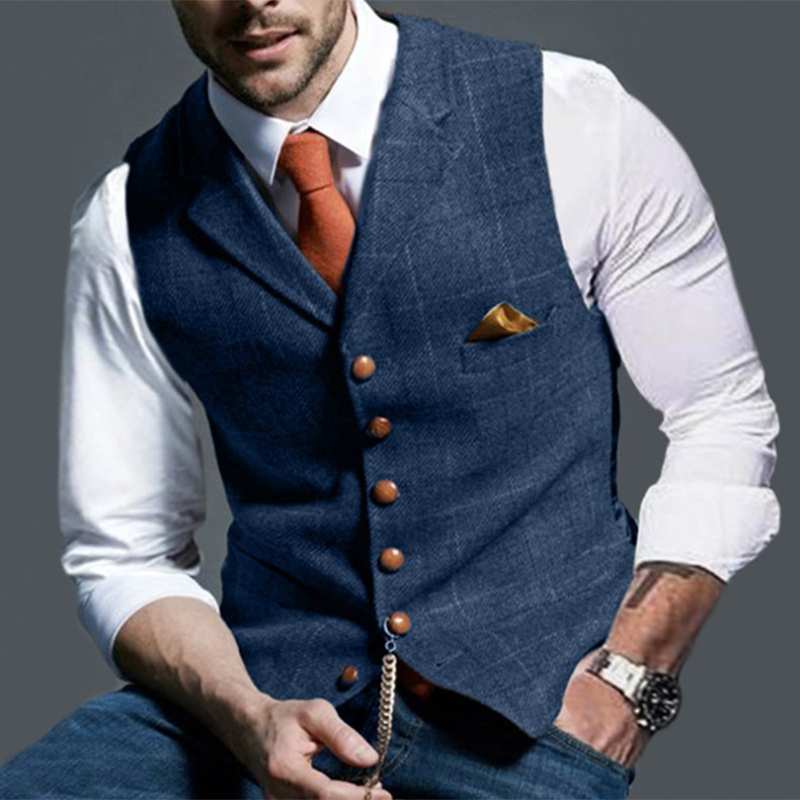 سترات رجالية عصرية ذات طية صدر - مراجعة Formal Waistcoat Vest وسعره