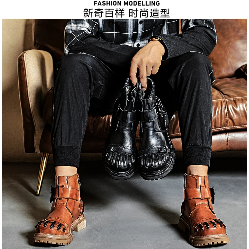 أحذية رجالية جديدة وعصرية من ا - مراجعة Mens Fashion Combat Boots وسعره