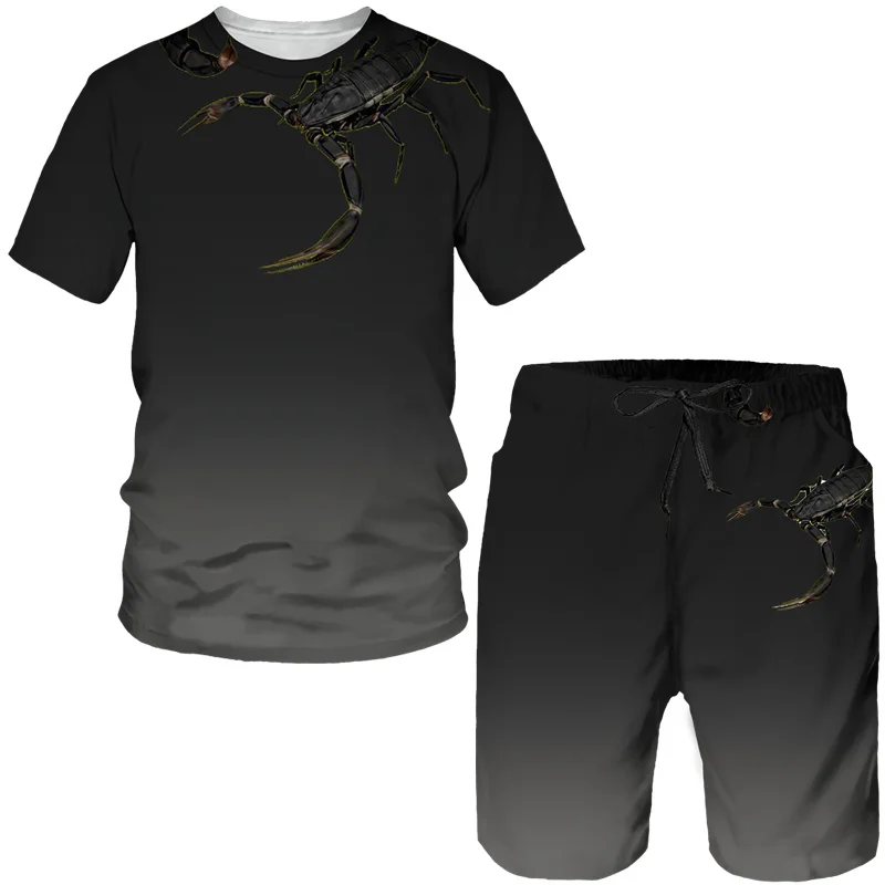طقم تي شيرت وشورت جديد بطباعة  - مراجعة Men'S Fashion Oversized T Shirt وسعره