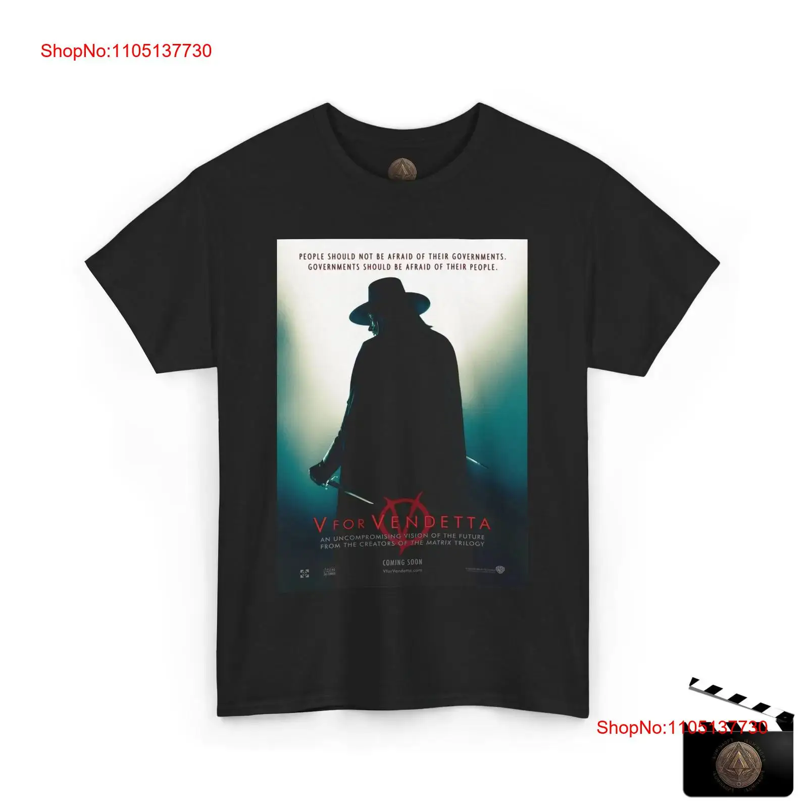 V For Vendetta ريترو الفيلم ال - مراجعة Men'S Fashion V Neck T Shirts وسعره