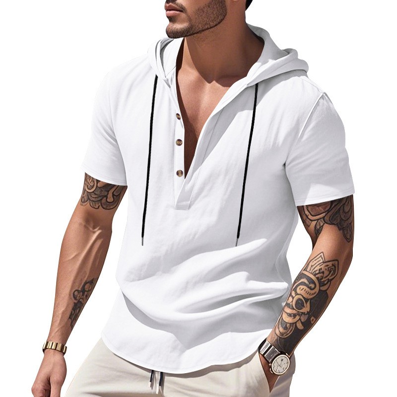 قميص كتان كاجوال أزرق فاتح، تي - مراجعة Linen Shirt Summer وسعره