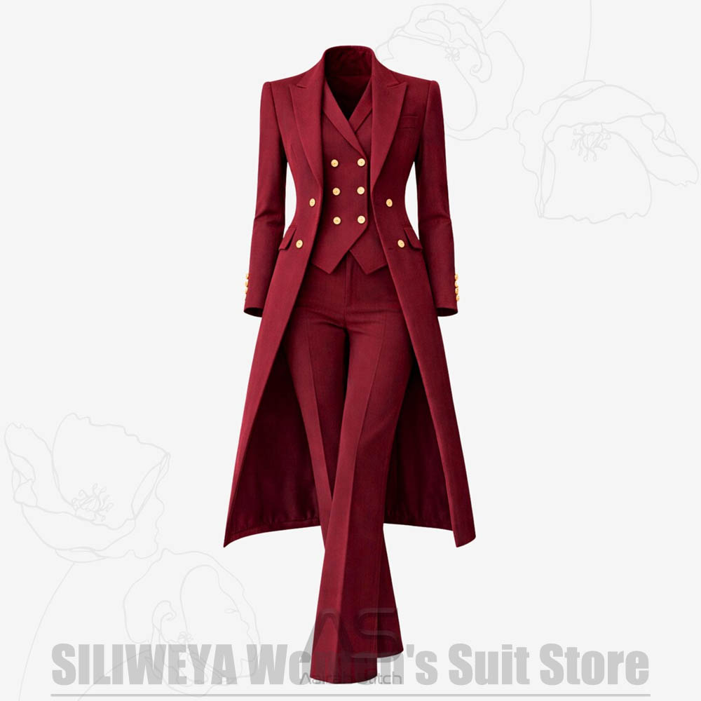 بدلة نسائية من 3 قطع معطف طويل - مراجعة Formal Waistcoat Vest وسعره
