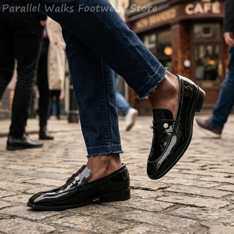 أحذية رجالية سوداء لامعة من ال - مراجعة Suede Loafers Men وسعره