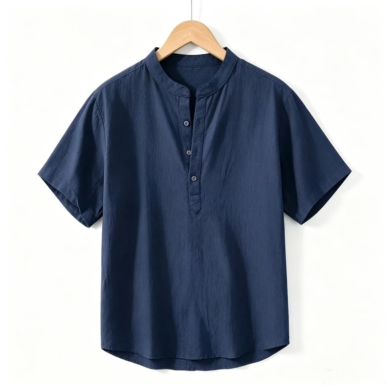 قميص رجالي قطني كتان بأكمام قص - مراجعة Linen Shirt Summer وسعره