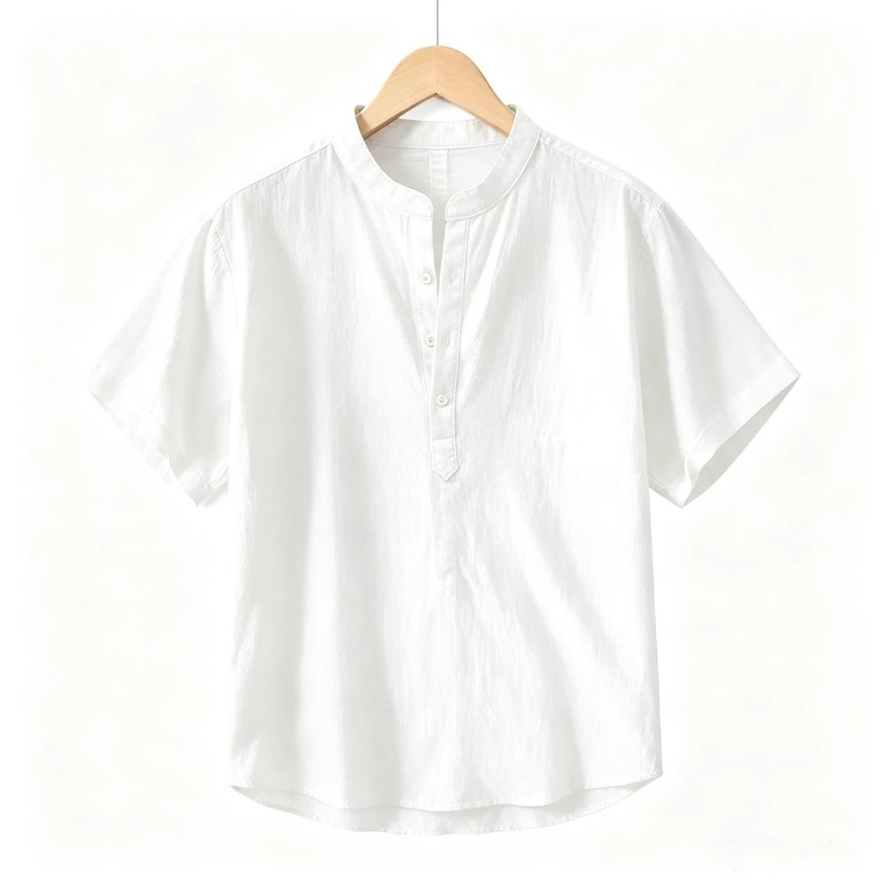 قميص رجالي قطني كتان بأكمام قص - مراجعة Linen Shirt Summer وسعره