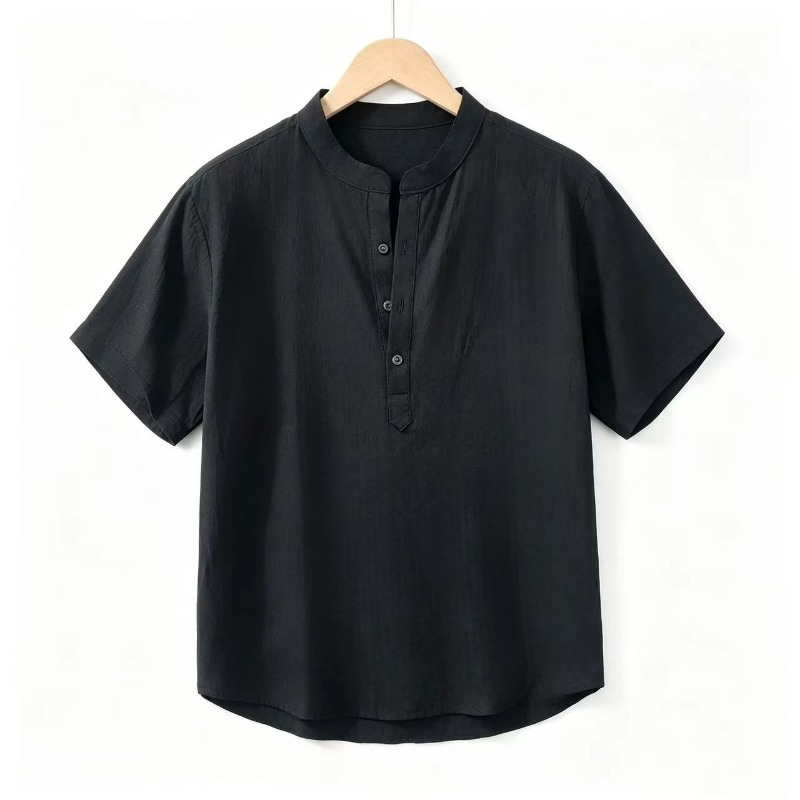 قميص رجالي قطني كتان بأكمام قص - مراجعة Linen Shirt Summer وسعره