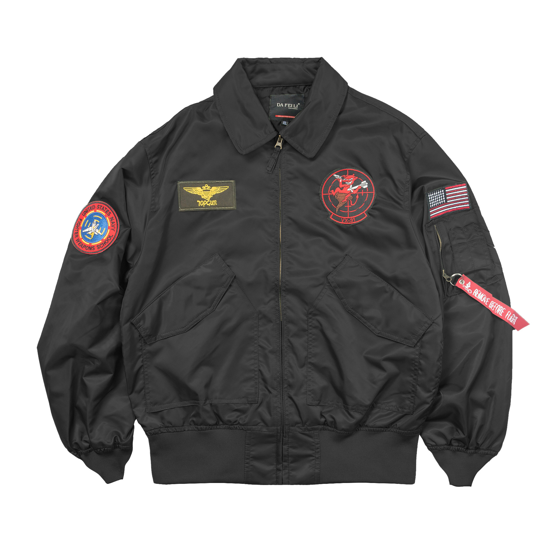 سترة بومبر سوداء مقاومة للماء  - مراجعة Varsity Jacket Letterman وسعره