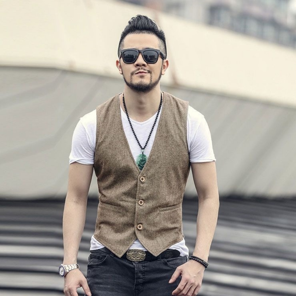 صدرية رجالية من الكتان بياقة ع - مراجعة Formal Waistcoat Vest وسعره