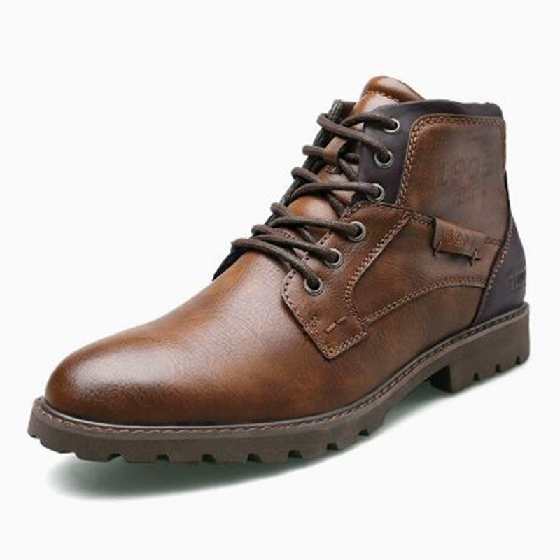أحذية رجالية جلدية للكاحل مقاس - مراجعة Mens Fashion Combat Boots وسعره