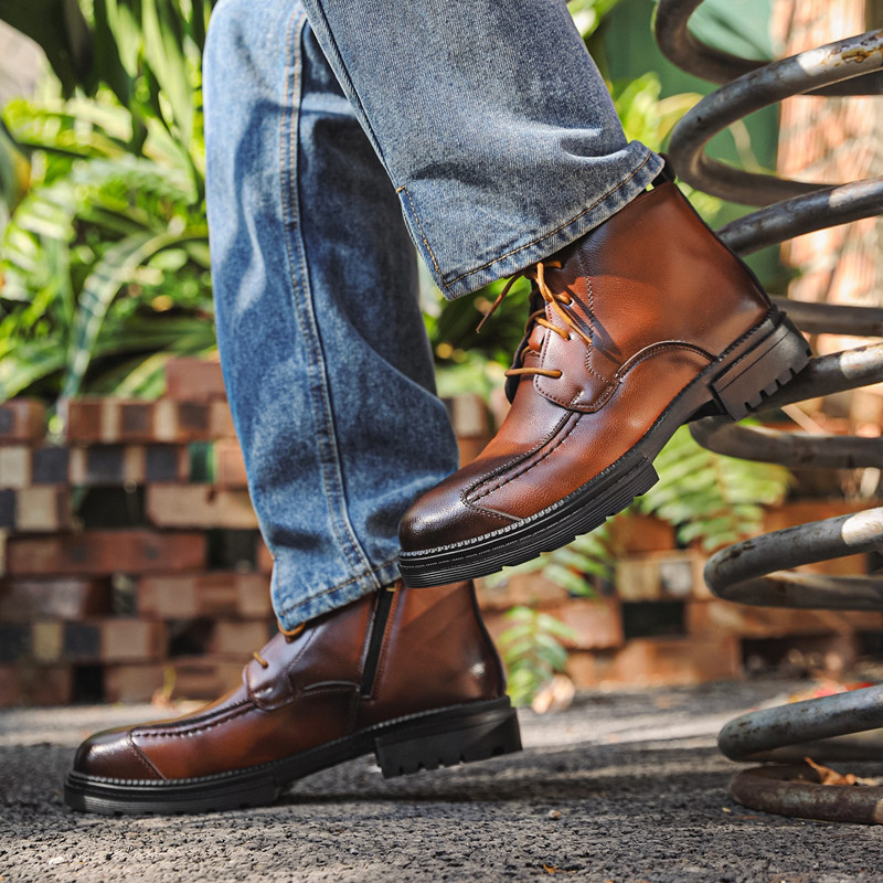 أحذية رجالية من تصميم مصمم أزي - مراجعة Mens Fashion Combat Boots وسعره