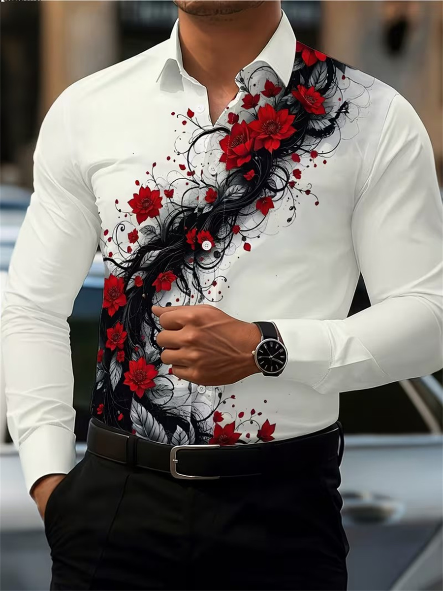 قميص رجالي بأكمام طويلة مزين ب - مراجعة Men'S Fashion Outfits وسعره
