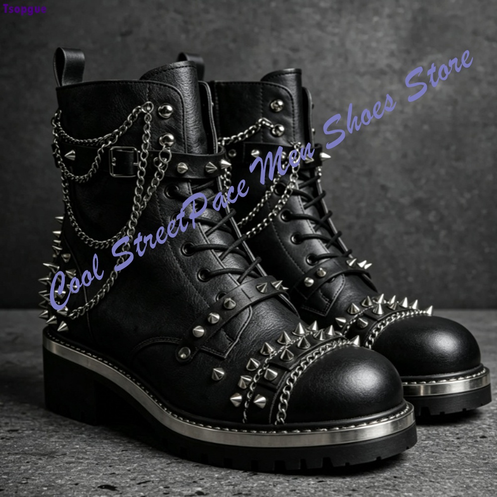 أحذية كاحل بانك قوطية للرجال م - مراجعة Mens Fashion Combat Boots وسعره