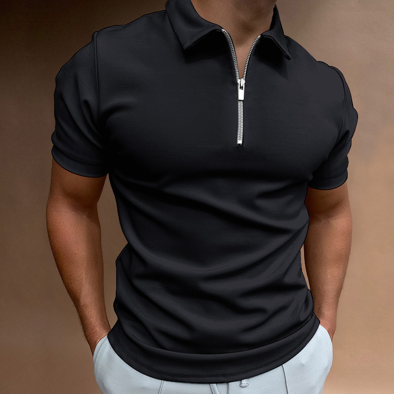 قميص بولو رجالي صيفي بأكمام قص - مراجعة Mens Fashion Quarter Zip وسعره